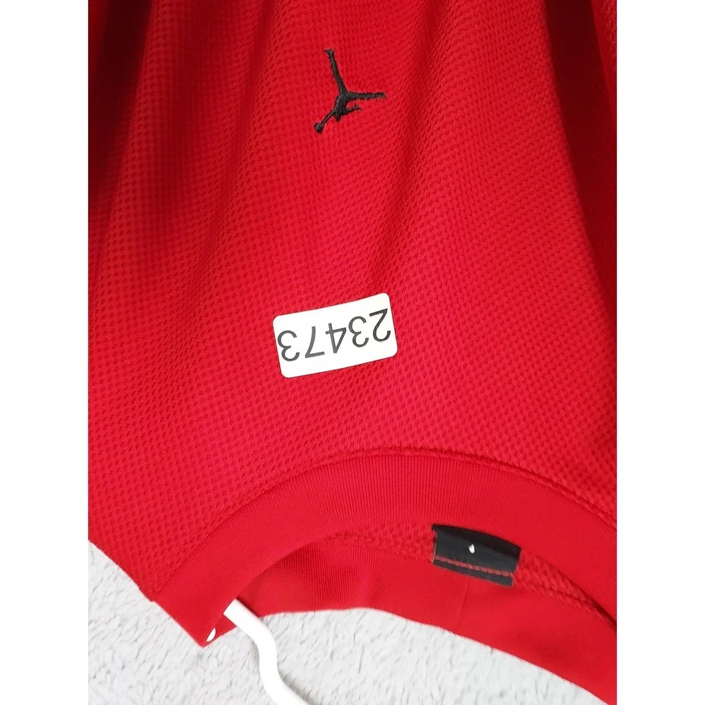 Vintage Jordan Shirt Men 3XL Jumpman Activewear Mesh Jersey Red Black Basketball